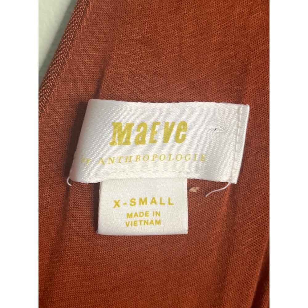 Maeve Anthropologie Enchantment Cooper Rust Orange Cowneck Jumpsuit, size XS - Picture 8 of 16